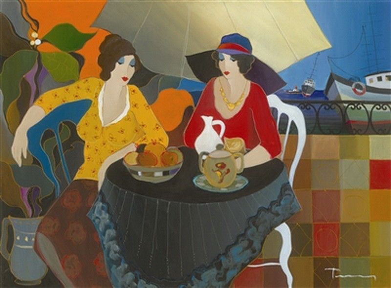 Itzchak Tarkay Nouvelles Figuration Art Oil Painting IT038